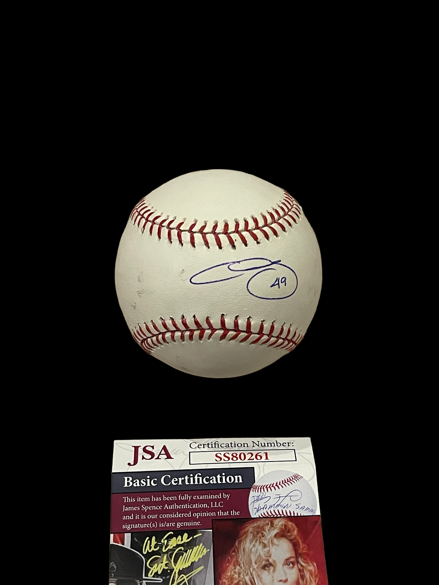 Chris Sale autographed baseball with JSA COA Boston Red Sox